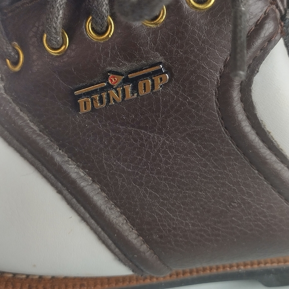 Dunlop Dry Classic Saddle Mens Leather Golf Shoes Size 9 M4750C White and Brown - Picture 5 of 16
